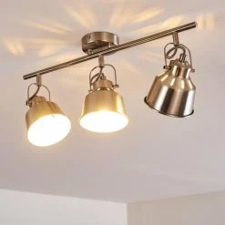 Plafonnier Safari Chrome brossé, 3 lumières