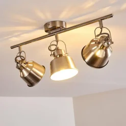 Plafonnier Safari Chrome brossé, 3 lumières