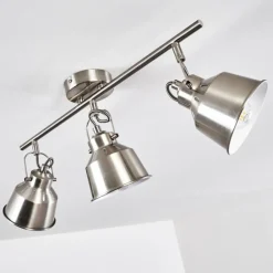 Plafonnier Safari Chrome brossé, 3 lumières