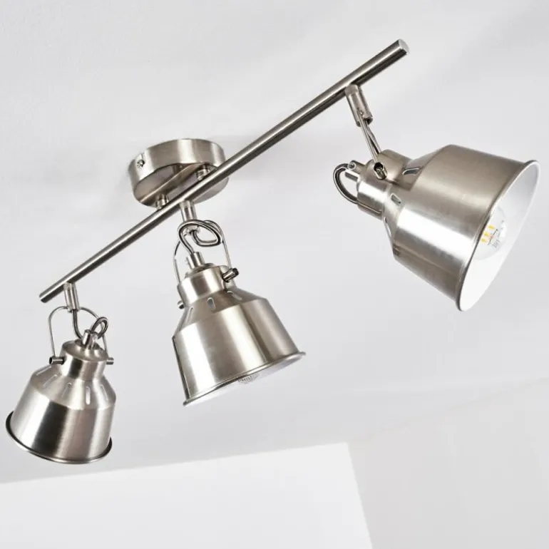 Plafonnier Safari Chrome brossé, 3 lumières