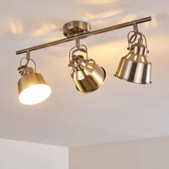 Plafonnier Safari Chrome brossé, 3 lumières