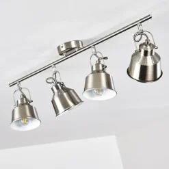 Plafonnier Safari Chrome brossé, 4 lumières