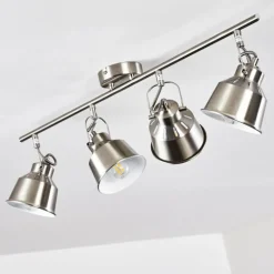 Plafonnier Safari Chrome brossé, 4 lumières