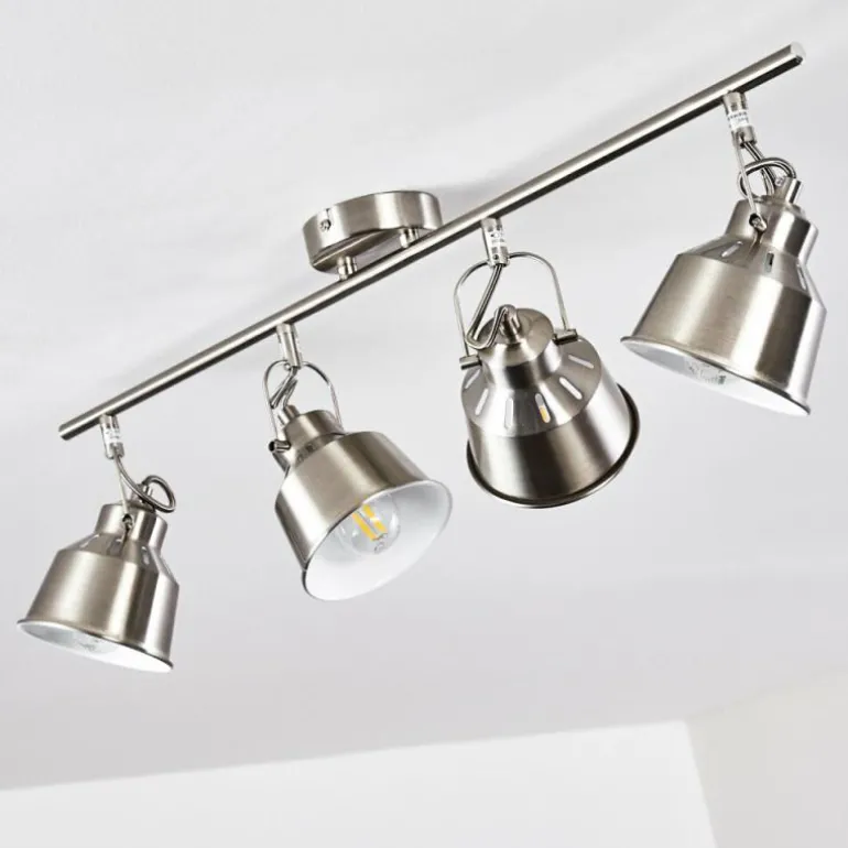 Plafonnier Safari Chrome brossé, 4 lumières