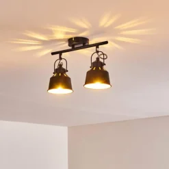 Plafonnier Safari Noir, 2 lumières