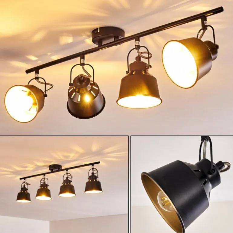 Plafonnier Safari Noir, 4 lumières