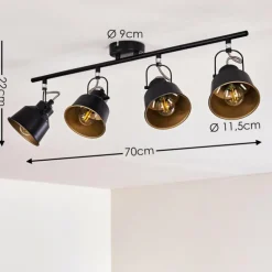 Plafonnier Safari Noir, 4 lumières