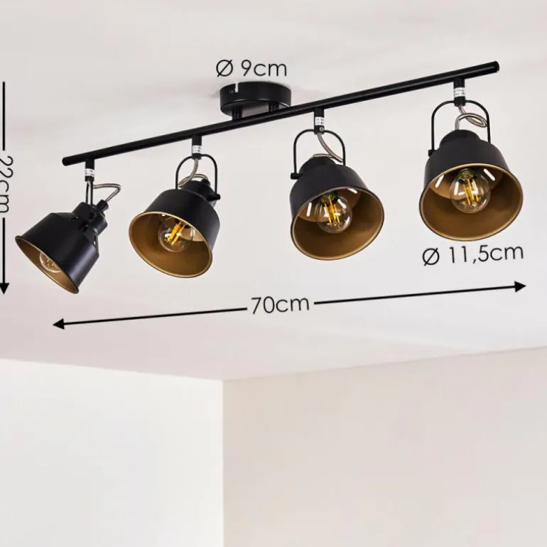 Plafonnier Safari Noir, 4 lumières