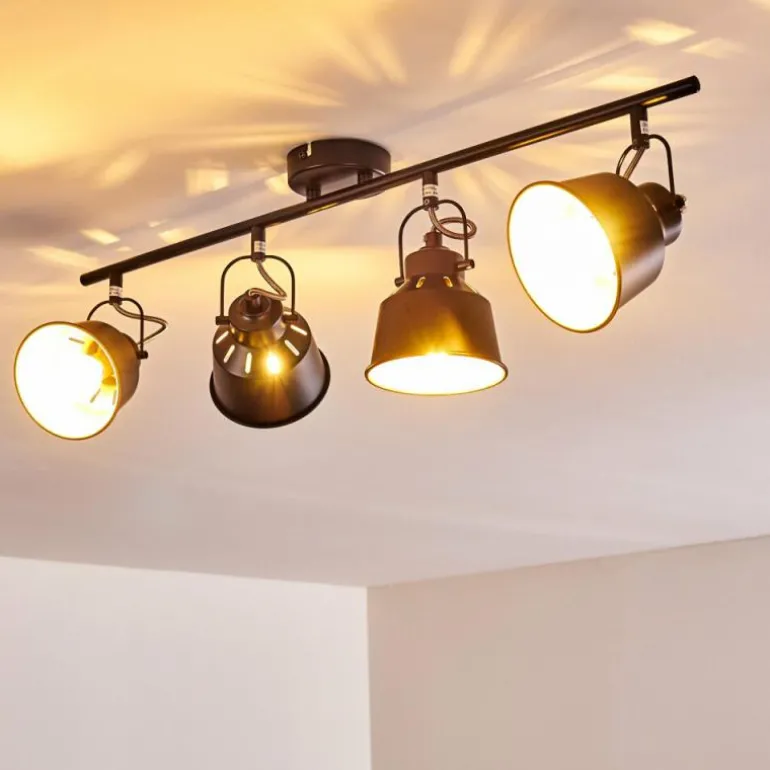 Plafonnier Safari Noir, 4 lumières