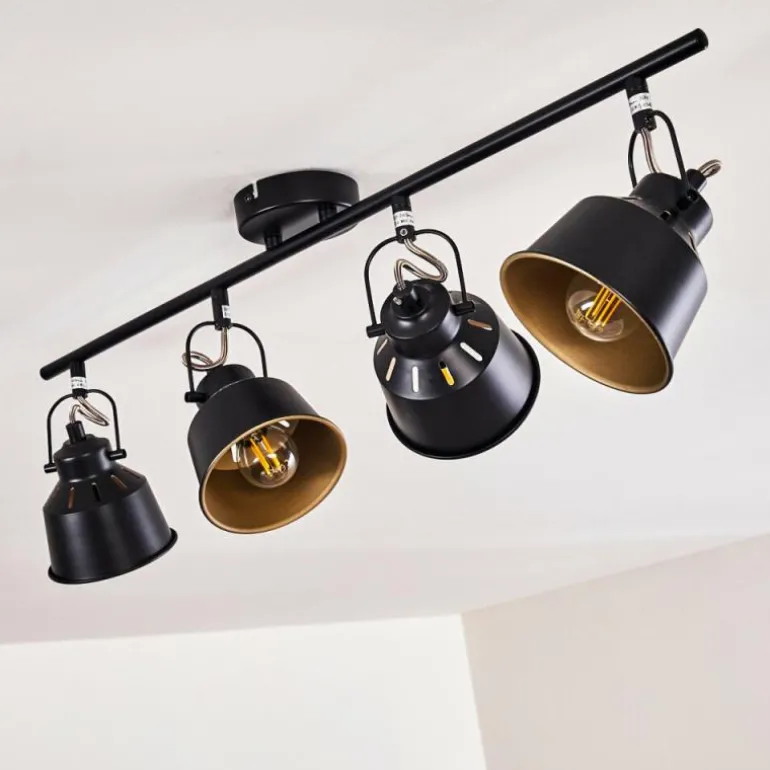 Plafonnier Safari Noir, 4 lumières