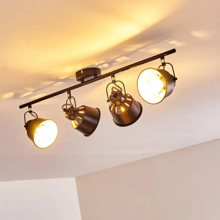 Plafonnier Safari Noir, 4 lumières