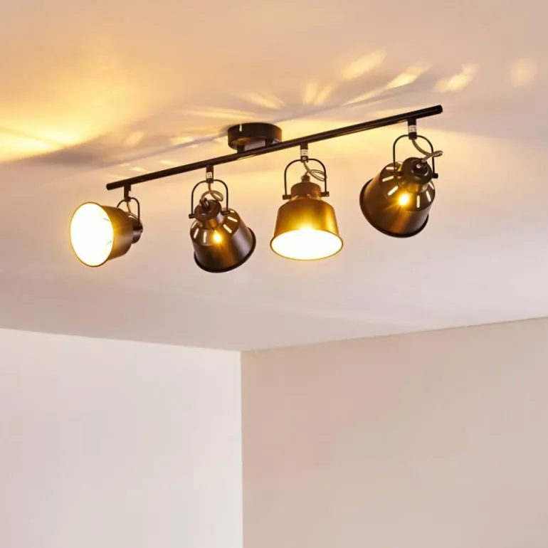 Plafonnier Safari Noir, 4 lumières