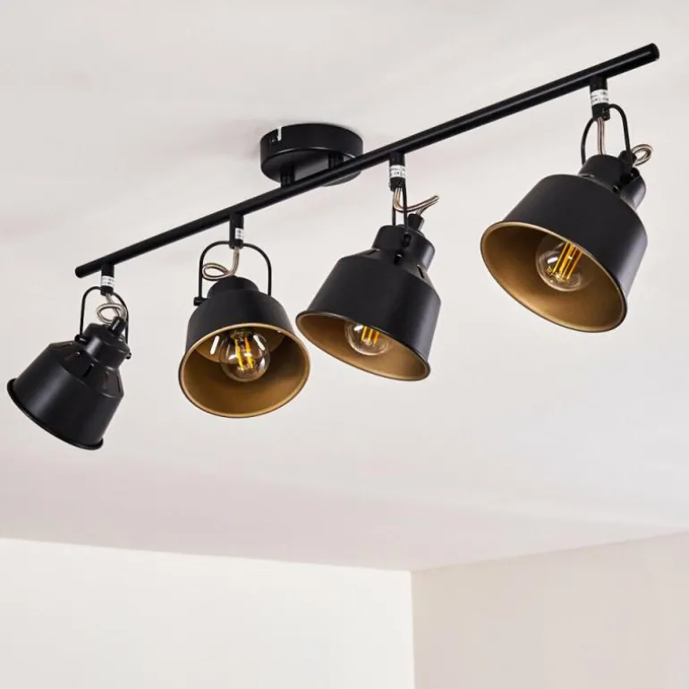 Plafonnier Safari Noir, 4 lumières