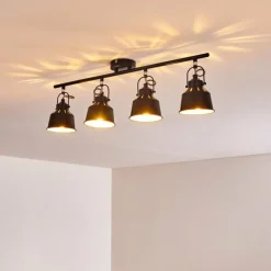 Plafonnier Safari Noir, 4 lumières