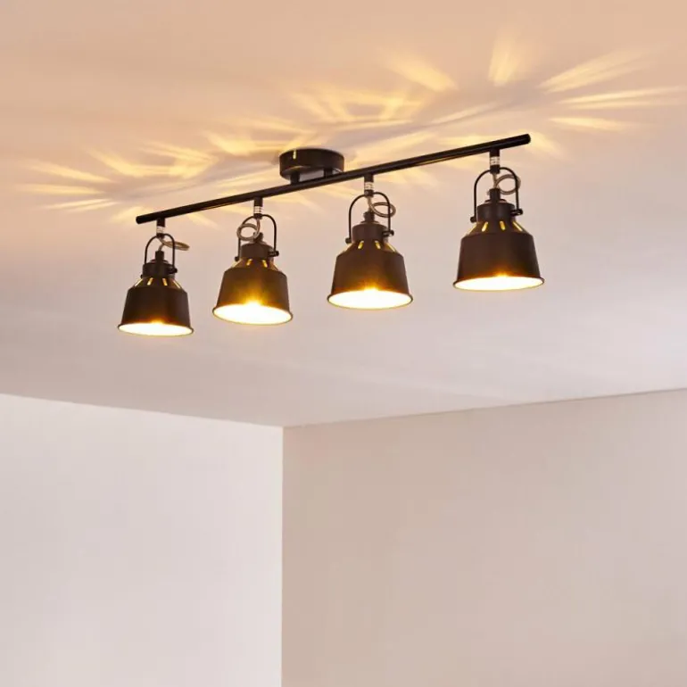 Plafonnier Safari Noir, 4 lumières