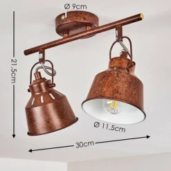 Plafonnier Safari Rouille, 2 lumières