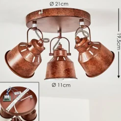 Plafonnier Safari Rouille, 3 lumières