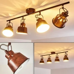 Plafonnier Safari Rouille, 4 lumières