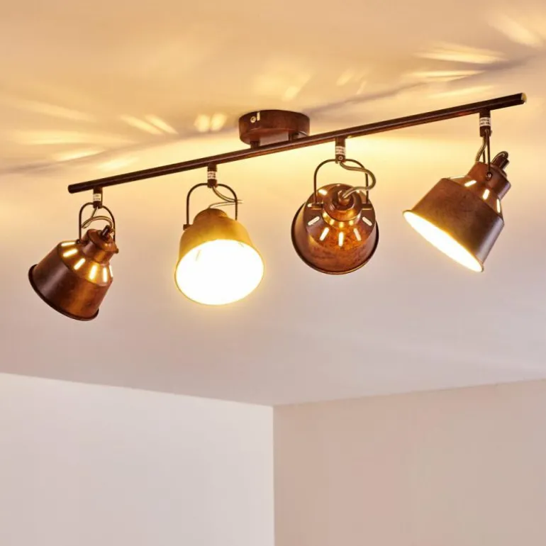 Plafonnier Safari Rouille, 4 lumières
