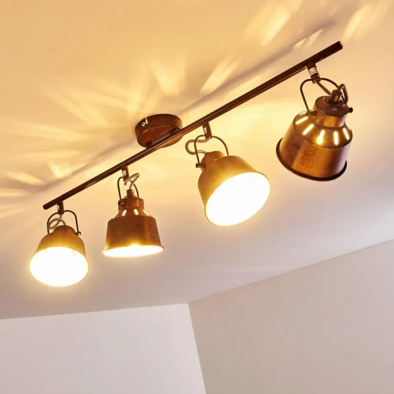 Plafonnier Safari Rouille, 4 lumières