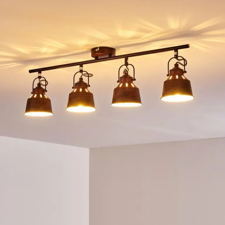 Plafonnier Safari Rouille, 4 lumières