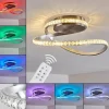 Plafonnier Saginaw LED Nickel mat, 1 lumière, Télécommandes, Changeur de couleurs