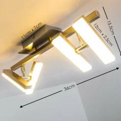 Plafonnier Sakami LED Nickel mat, 4 lumières