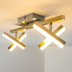 Plafonnier Sakami LED Nickel mat, 4 lumières