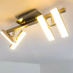 Plafonnier Sakami LED Nickel mat, 4 lumières