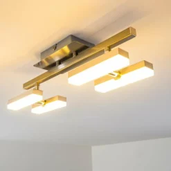 Plafonnier Sakami LED Nickel mat, 4 lumières