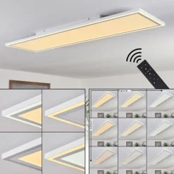 Plafonnier Salamo LED Blanc, 2 lumières, Télécommandes