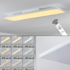 Plafonnier Salamo LED Blanc, 1 lumière, Télécommandes