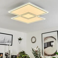 Plafonnier Salamo LED Blanc, 1 lumière, Télécommandes