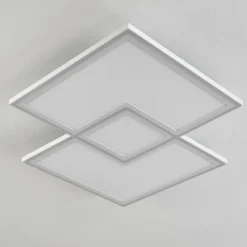 Plafonnier Salamo LED Blanc, 1 lumière, Télécommandes