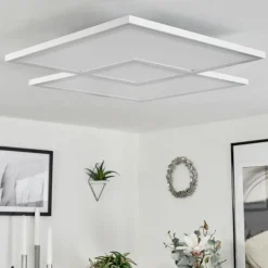 Plafonnier Salamo LED Blanc, 1 lumière, Télécommandes