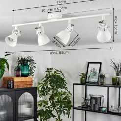 Plafonnier Salinas LED Blanc, 4 lumières