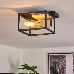 Plafonnier Salla Bois clair, Noir, 1 lumière