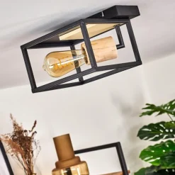 Plafonnier Salla Bois clair, Noir, 1 lumière
