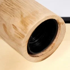 Plafonnier Salla Bois clair, Noir, 1 lumière