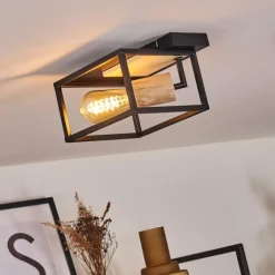 Plafonnier Salla Bois clair, Noir, 1 lumière