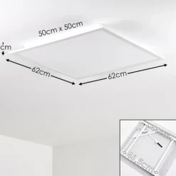 Plafonnier Salmi LED Aluminium, Blanc, 1 lumière, Télécommandes