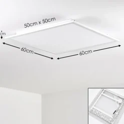Plafonnier Salmi LED Aluminium, Blanc, 1 lumière