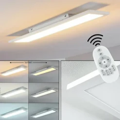 Plafonnier Salmi LED Blanc, 1 lumière, Télécommandes