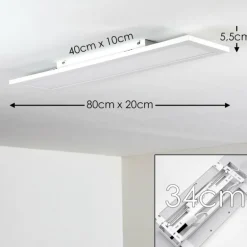 Plafonnier Salmi LED Blanc, 1 lumière, Télécommandes