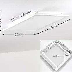 Plafonnier Salmi LED Blanc, 1 lumière, Télécommandes, Changeur de couleurs