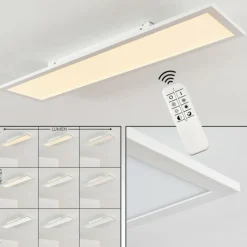 Plafonnier Salmi LED Blanc, 1 lumière, Télécommandes