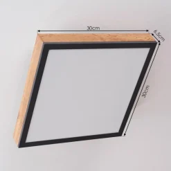 Plafonnier Salmi LED Couleur bois, Noir, Blanc, 1 lumière