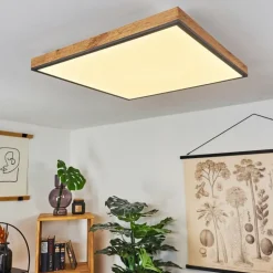 Plafonnier Salmi LED Couleur bois, Noir, Blanc, 1 lumière