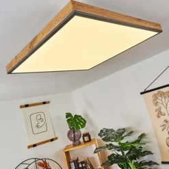 Plafonnier Salmi LED Couleur bois, Noir, Blanc, 1 lumière