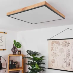 Plafonnier Salmi LED Couleur bois, Noir, Blanc, 1 lumière